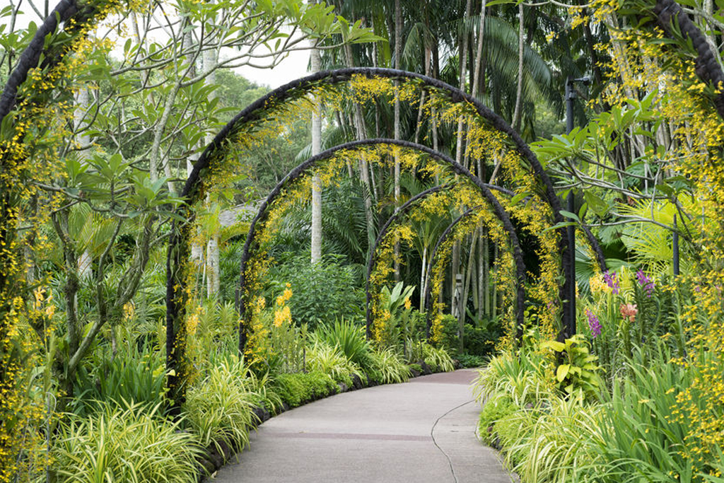 Beautiful gardens and Crystal Bridge Conservatory in Oklahoma City